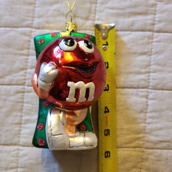 🔥Vintage Kurt S. Adler Red M&M Handcrafted Glass Christmas Ornament - Picture 2 of 6